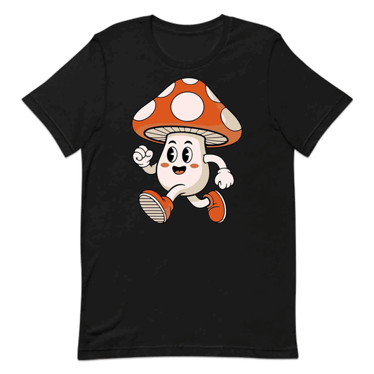 Running Mushroom – Whimsical Kawaii Forestcore T-Shirt, Sweatshirt & Hoodie | PRODUCT CODE: RNERTUIKHF