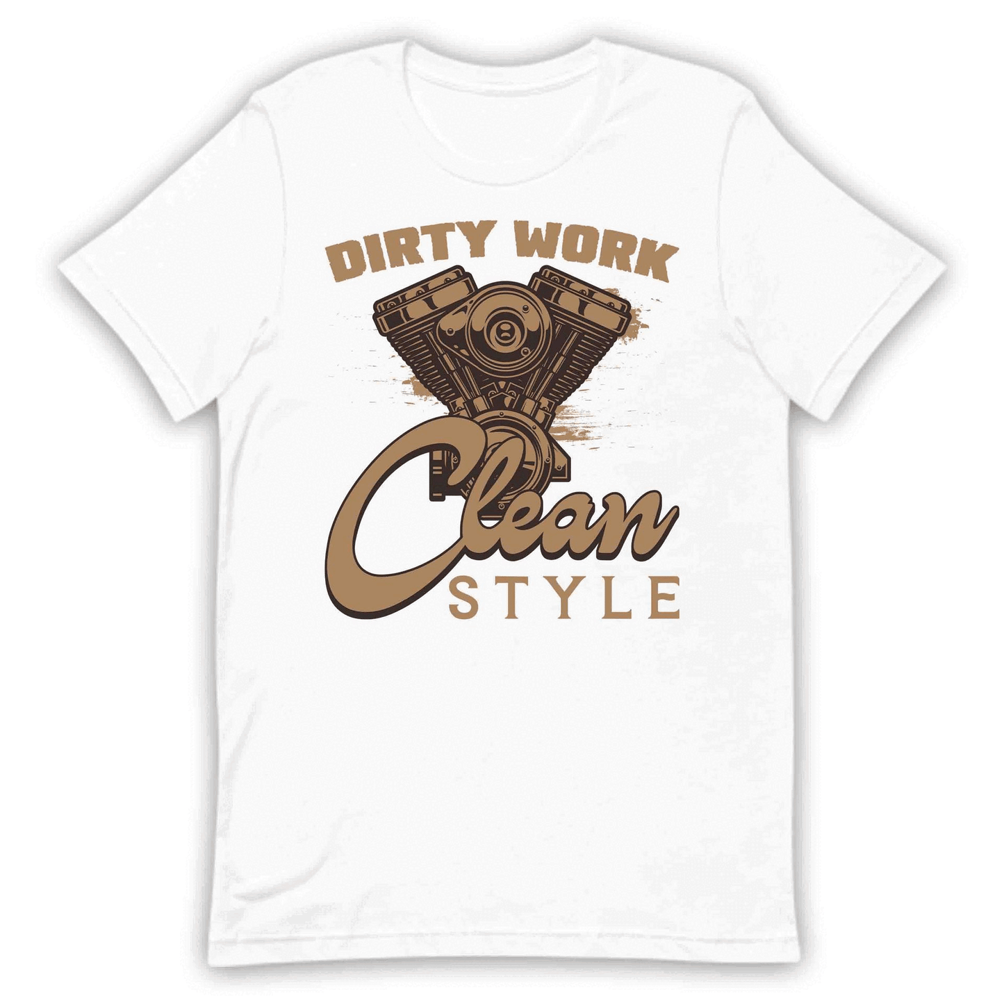 Dirty Work Clean Style Classic Mechanic Inspired Vintage Motorcycle Engine | PRODUCT CODE: DRYTWKORCLNES