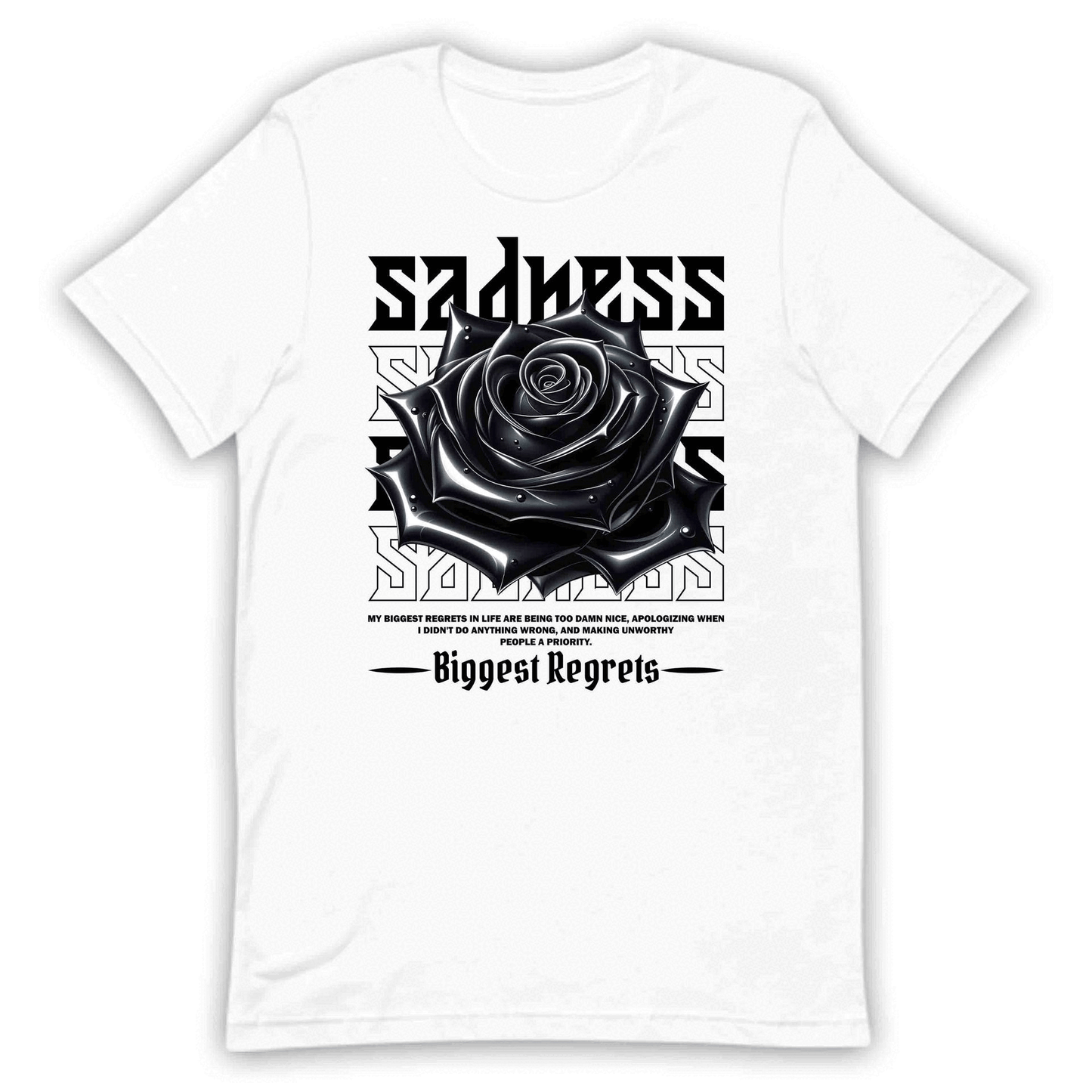 Edgy Black Rose Sadness Biggest Regrets Dark Aesthetic | PRODUCT CODE: EDYGBKCRSED