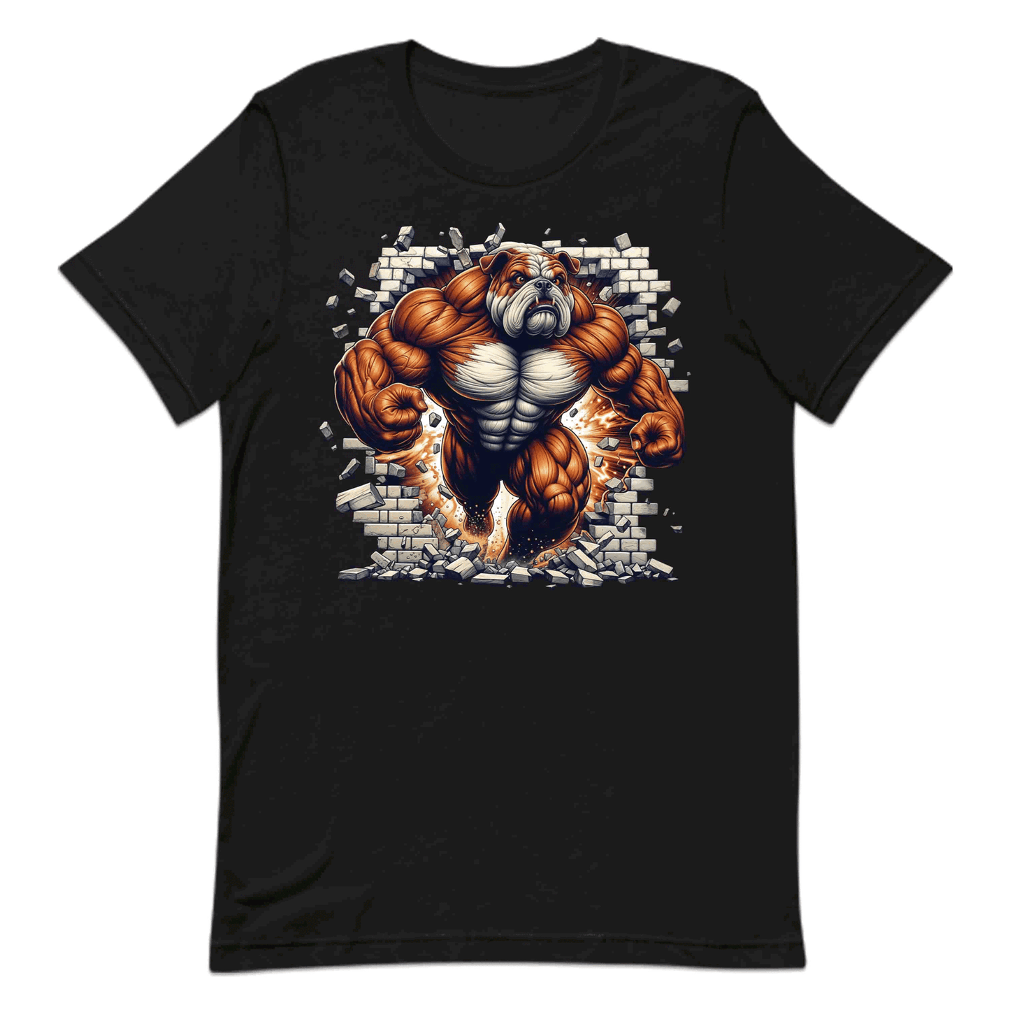 Muscular Bulldog Breaking Through Wall 3D Realistic Dog | PRODUCT CODE: MSLUBLGDOWLR