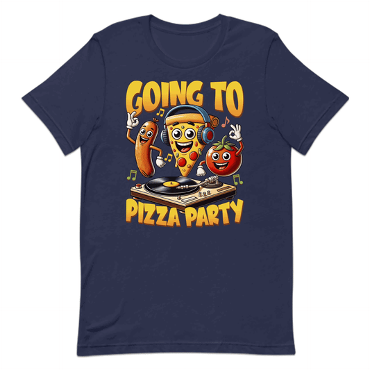 Going to Pizza Party  Dancing Pizza Sausage & Tomato Dj Pizzaologist | PRODUCT CODE: GNTPZAYAFNYCR