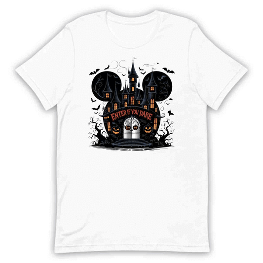 Enter If You Dare Disney Haunted Castle T-Shirt, Spooky Gothic Sweatshirt, Mickey Mouse Halloween Hoodie | PRODUCT CODE: ENASDTUADIH