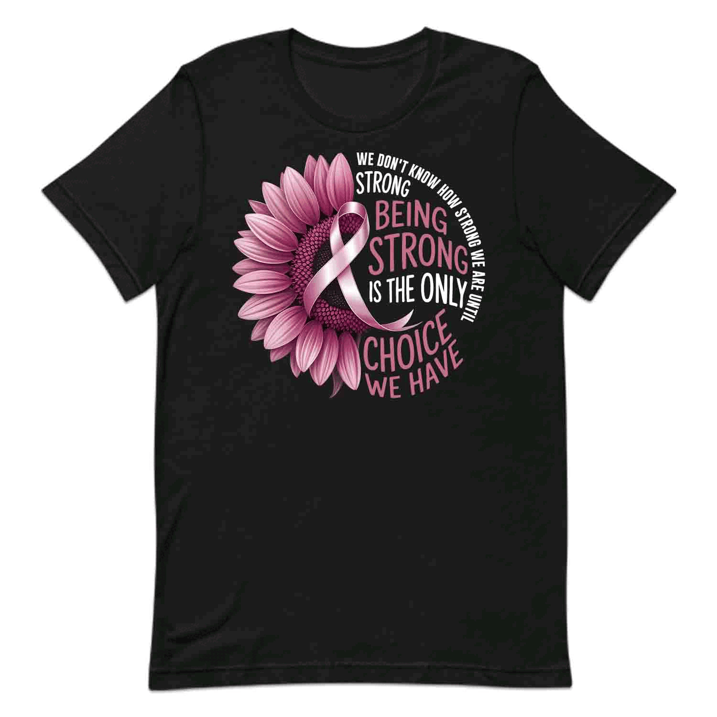 Pink Sunflower Ribbon T-Shirt, Breast Cancer Warrior Sweatshirt, Strong Survivor Hoodie | PRODUCT CODE: PKEWNSDKJ