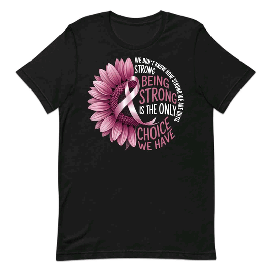 Pink Sunflower Ribbon T-Shirt, Breast Cancer Warrior Sweatshirt, Strong Survivor Hoodie | PRODUCT CODE: PKEWNSDKJ