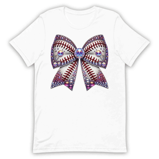 Sparkling Baseball Bow Glittery Rhinestone-Inspired Sports Enthusiasts | PRODUCT CODE: SPKRNGBLAWOG