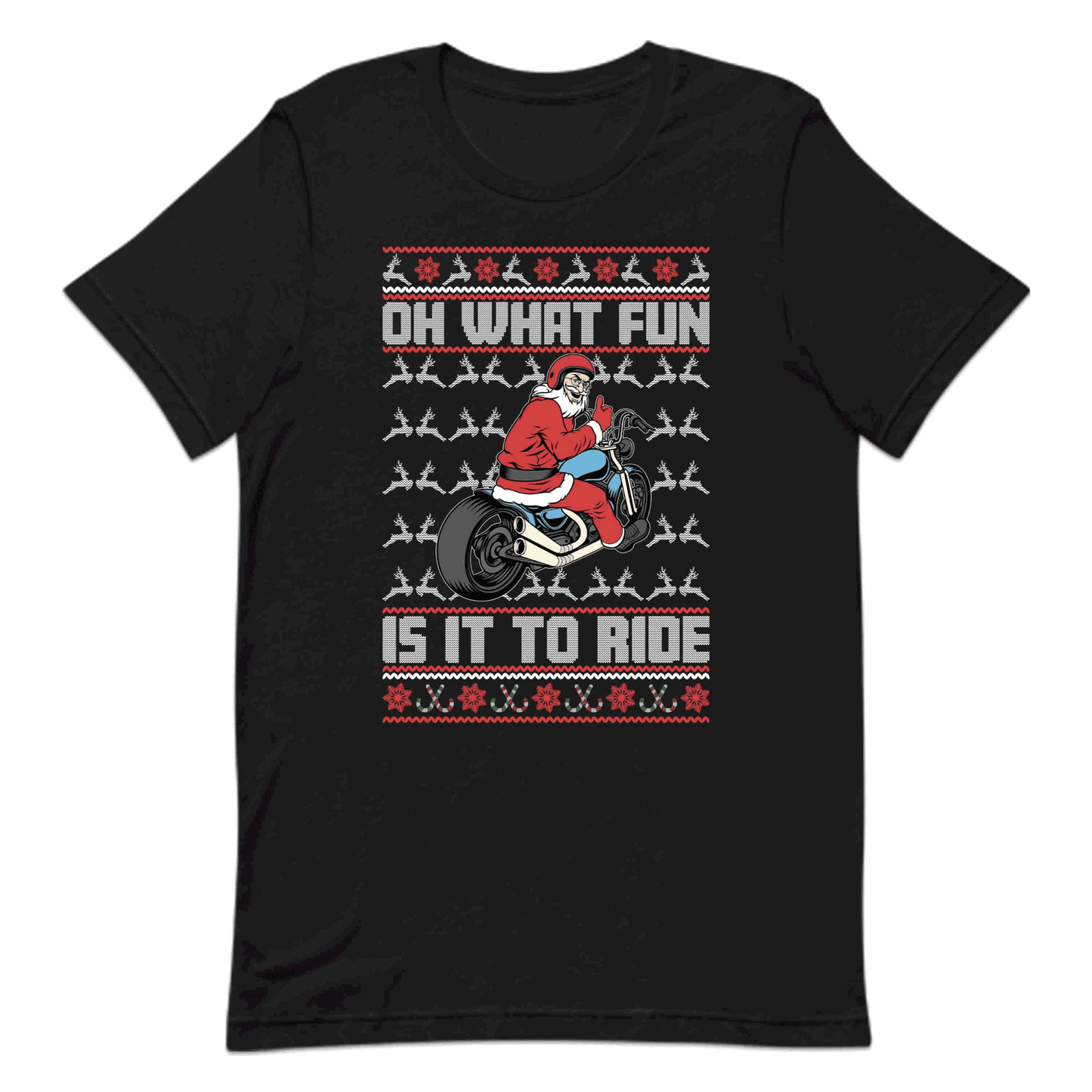 Christmas Motorbike Rider Oh What Fun It Is To Ride Santa Biker Xmas | PRODUCT CODE: CRTMOBKRDHW