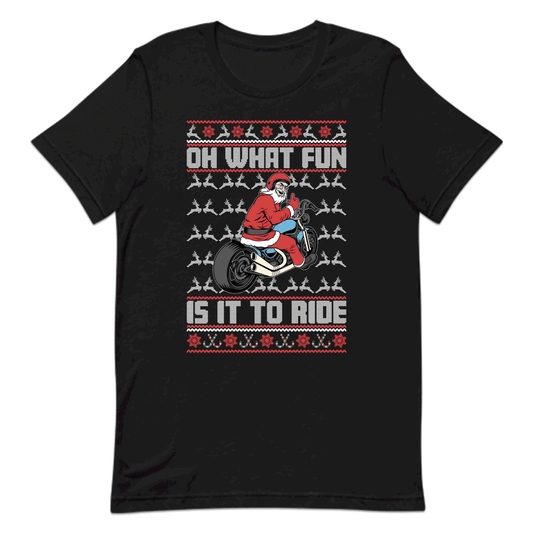 Christmas Motorbike Rider Oh What Fun It Is To Ride Santa Biker Xmas | PRODUCT CODE: CRTMOBKRDHW
