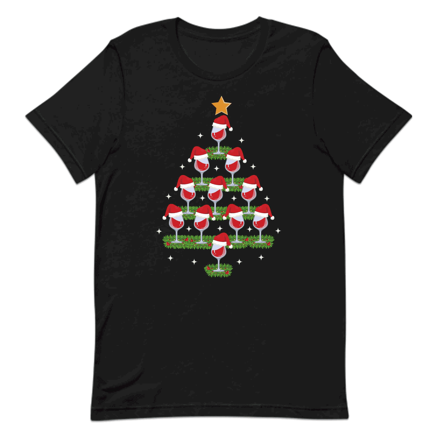Christmas Wine Glass Tree Funny Xmas Holiday Wine | PRODUCT CODE: CHRMWNGLSTR