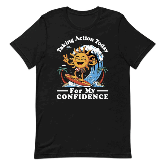 Surfing Sun T-Shirt, Sweatshirt, Hoodie – Motivational Retro Beach Vibes & Self-Growth Tee | PRODUCT CODE: SHRNCUNEPO