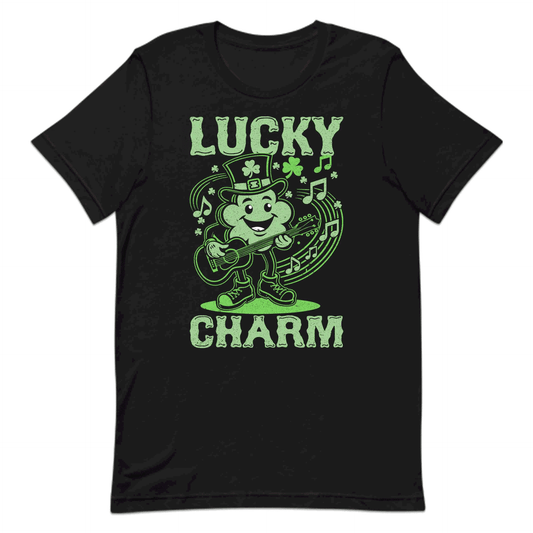 Lucky Charm St. Patrick's Day Clover Playing Guitar Fun Irish Party | PRODUCT CODE: LKNCGECHMRST