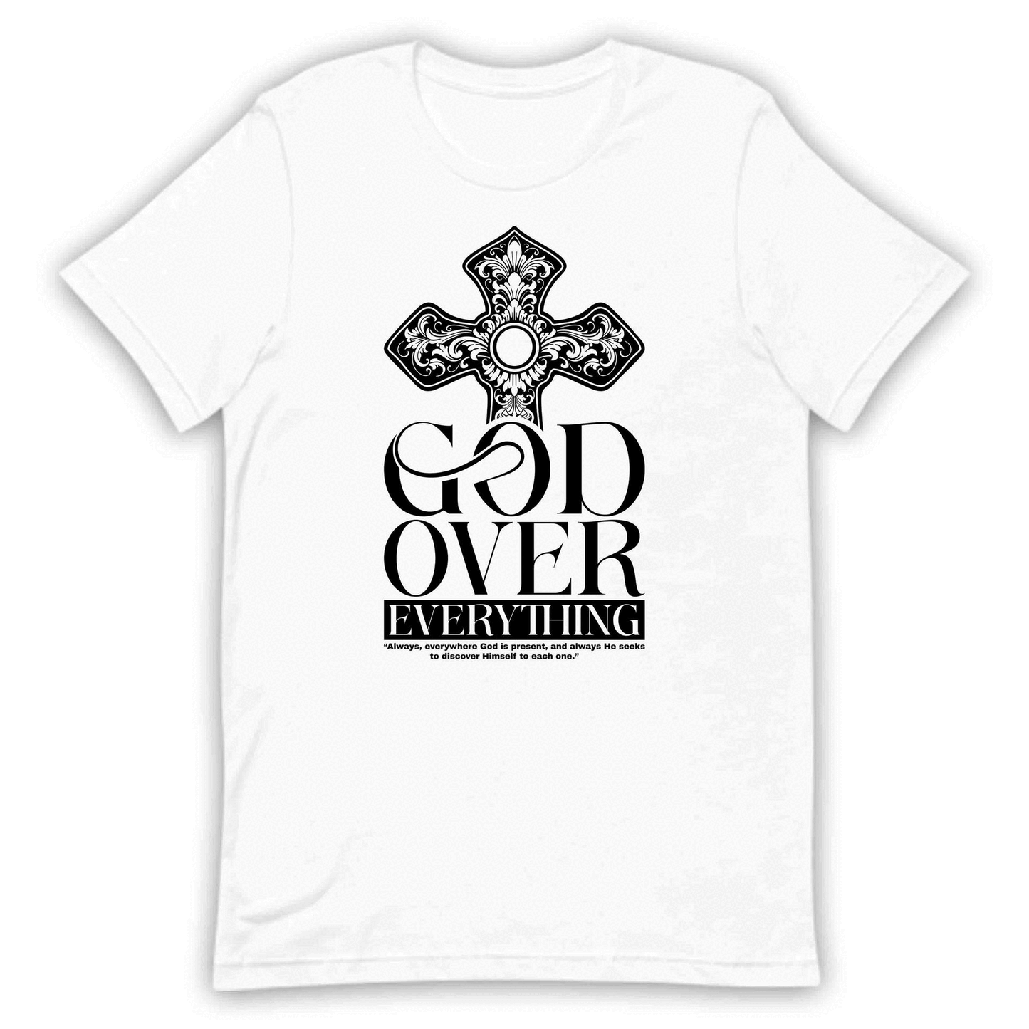 God Over Everything Christian Ornate Cross Inspirational Religious Quote | PRODUCT CODE: DOVRETHNGCSJ