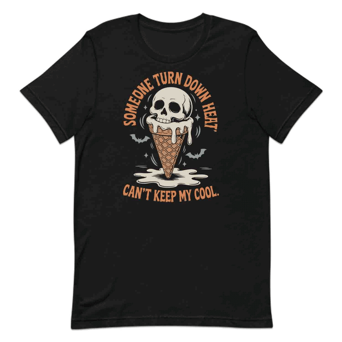Melting Skull Ice Cream T-Shirt, Spooky Summer Sweatshirt, Horror Humor Hoodie | PRODUCT CODE: MWKJERHCJ