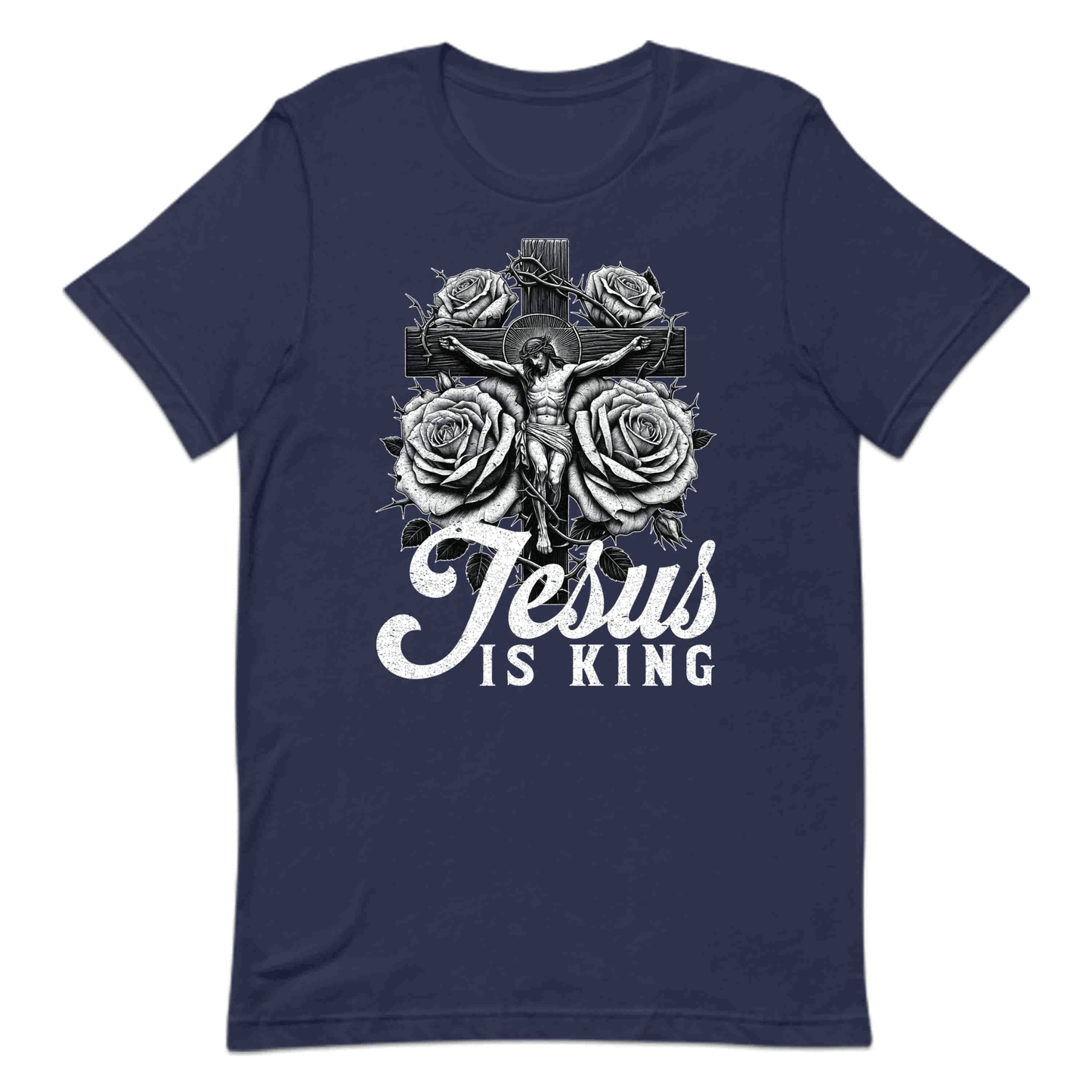 Jesus Is King Roses & Crucifixion Inspiring Christian | PRODUCT CODE: JUESROCRFTNP