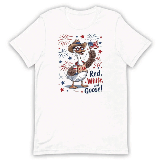 Red White & Goose T-Shirt, Patriotic Sweatshirt & 4th of July Hoodie | PRODUCT CODE: RDASBNGDOF