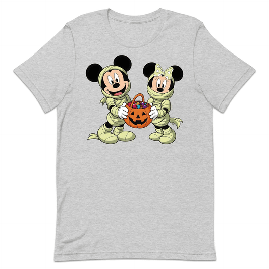 Mickey & Minnie Mummy T-Shirt, Candy Bucket Sweatshirt, Disney Halloween Hoodie | PRODUCT CODE: MNERWBVCY
