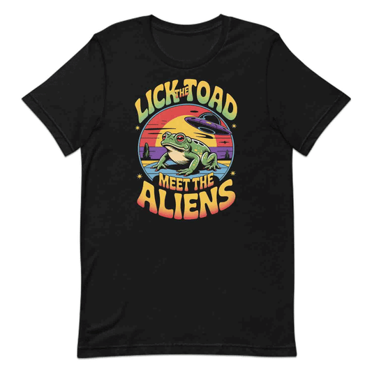 Trippy Alien Frog – Psychedelic UFO T-Shirt, Sweatshirt & Hoodie | PRODUCT CODE: TRXDFSIOC