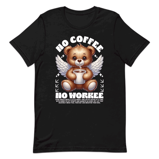 No Coffee No Workee Funny Coffee Bear Angel | PRODUCT CODE: FNYCFEBRANGLW