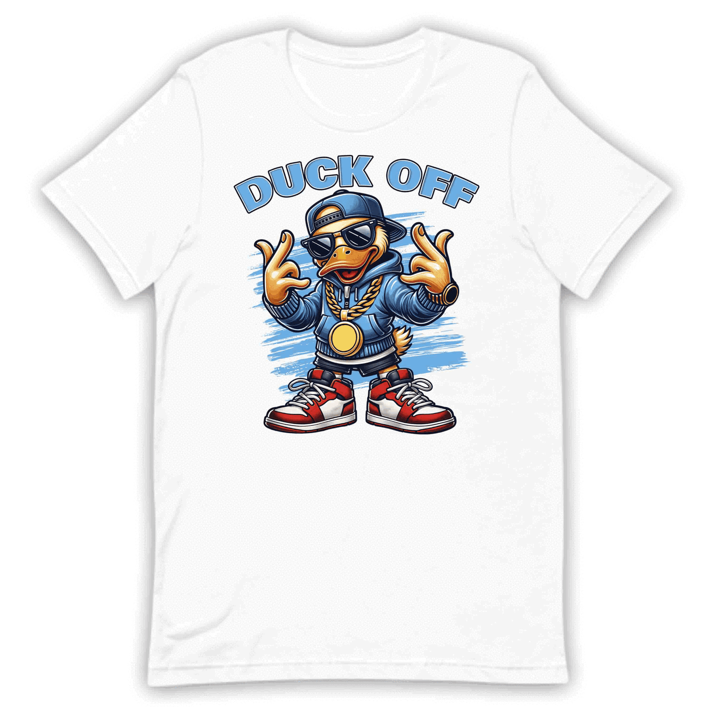 Hilarious Duck Off Cartoon Duck Hip-Hop Style Duck in Gold Chains & Sneakers | PRODUCT CODE: HLRSOUDKCFO