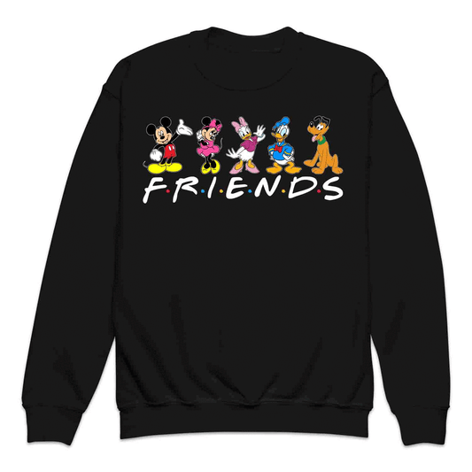 Disney Friends Kids T-Shirt | Mickey, Minnie, Donald, Daisy & Pluto Jumper | Disney Trip Hoodie | PRODUCT CODE: DFRSNCUROW