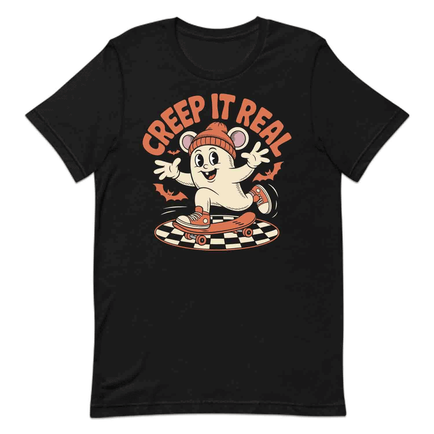 Skateboarding Ghost T-Shirt, Creep It Real Sweatshirt, Spooky Skater Hoodie | PRODUCT CODE: SKWRBAHSG