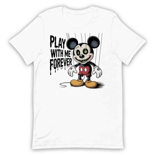 Disney Mickey Mouse Puppet Strings T-Shirt, Haunted Doll Vibes Tee, Spooky Halloween Cartoon Top | PRODUCT CODE: DNMWBEUOS