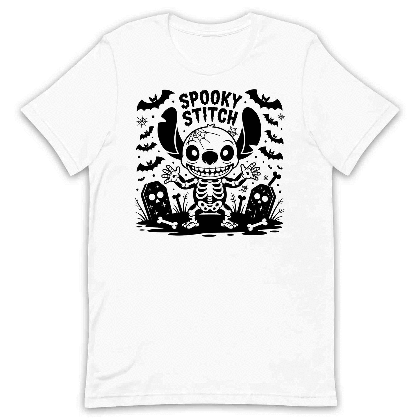 Spooky Stitch Skeleton T-Shirt, Disney Halloween Sweatshirt, Ohana Graveyard Hoodie | PRODUCT CODE: SKJEWROCH