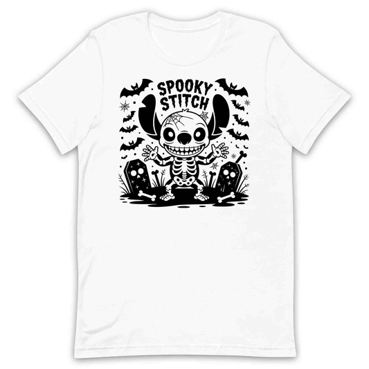 Spooky Stitch Skeleton T-Shirt, Disney Halloween Sweatshirt, Ohana Graveyard Hoodie | PRODUCT CODE: SKJEWROCH