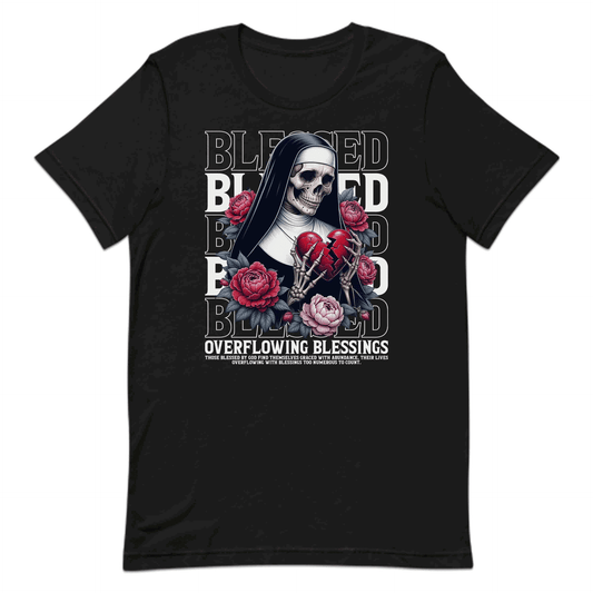 Blessed Skeleton Nun Gothic Faith-Inspired Broken Heart and Roses | PRODUCT CODE: SKTLNBLDEGOF