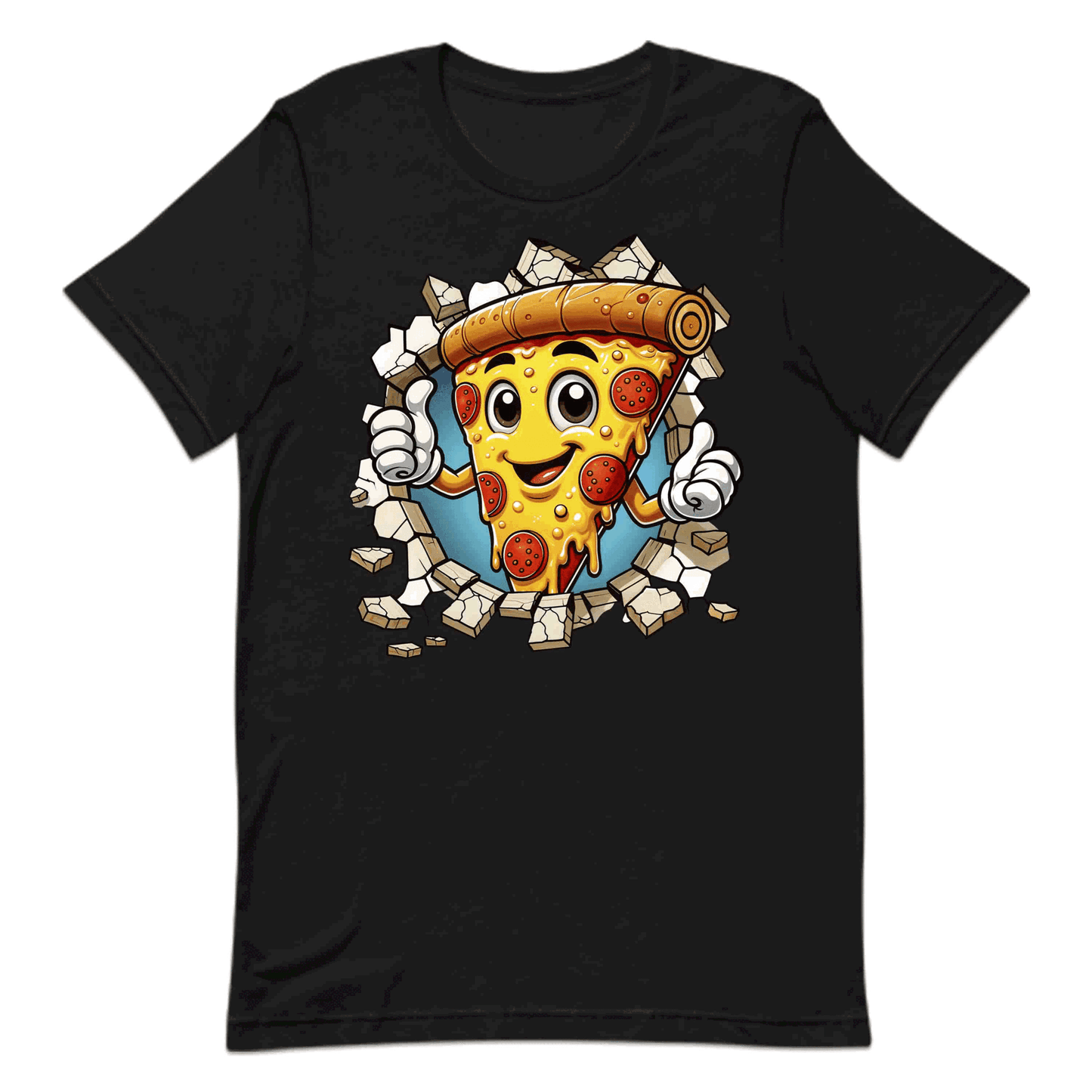 Pepperoni Pizza Slice Breaking Through Wall 3D Realistic Pizza Wall Smash | PRODUCT CODE: PZSLCBRKNGWLA