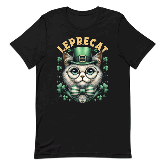 Leprecat St. Patrick's Day Cute Irish Cat with Shamrocks | PRODUCT CODE: LPRTBJENAOEM