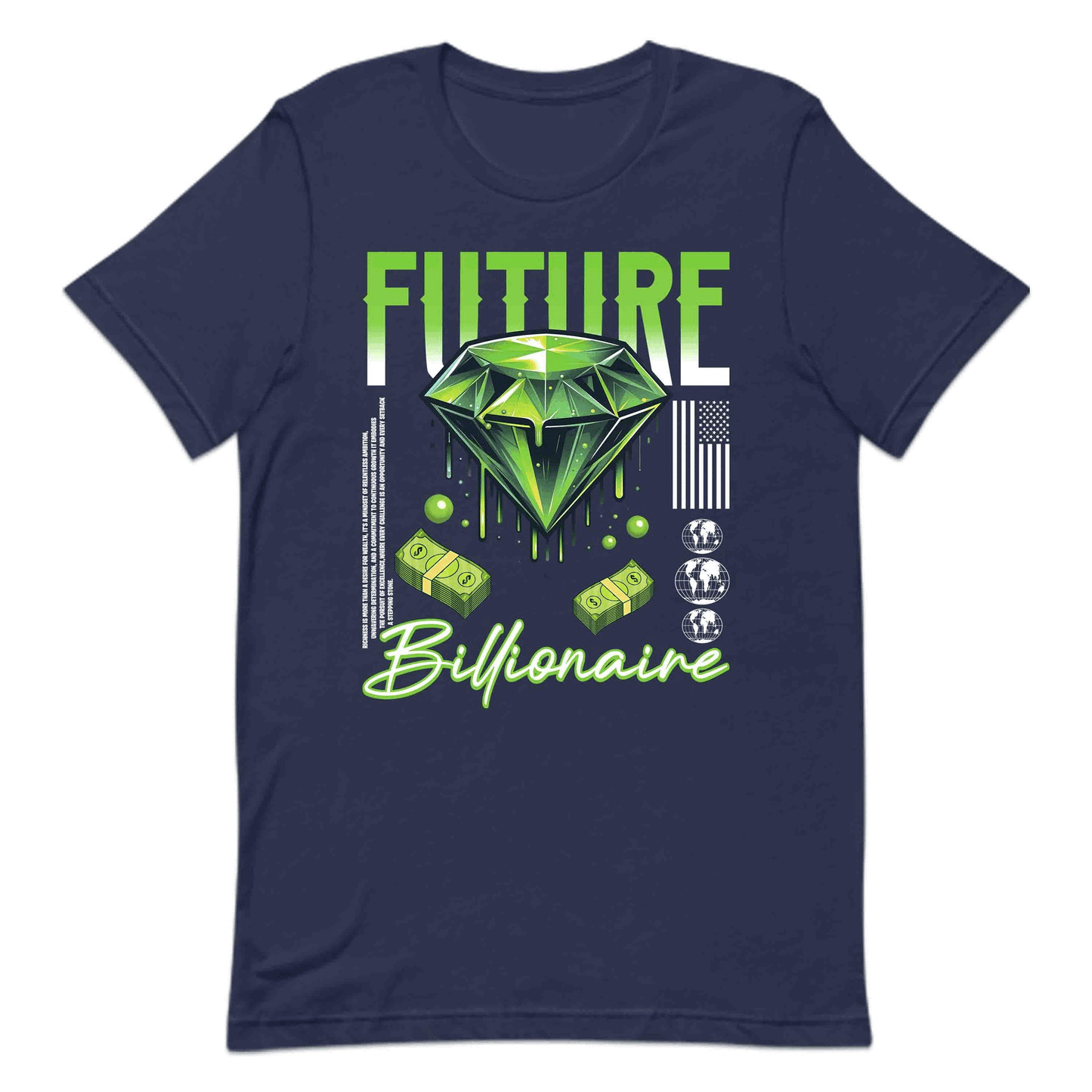 Future Billionaire Green Diamond and Money Motivational Streetwear | PRODUCT CODE: FTREVLBNEGRD