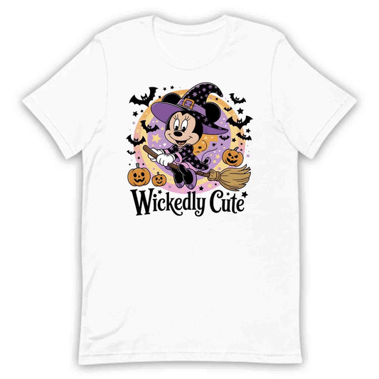 Wickedly Cute Minnie Mouse Witch T-Shirt, Disney Halloween Sweatshirt, Spooky Cartoon Hoodie | PRODUCT CODE: WMHGASDKJ