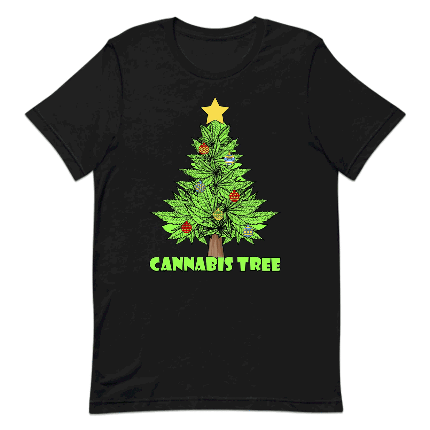 Cannabis Christmas Tree Weed Xmas Funny Marijuana | PRODUCT CODE: CNBSICHRMTREW