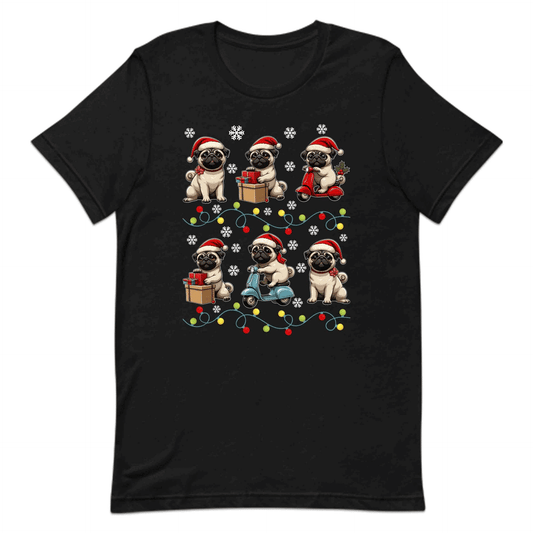 Pugs Christmas Festive Pug Dog Riding Scooter Xmas | PRODUCT CODE: PGODSCTREXMS