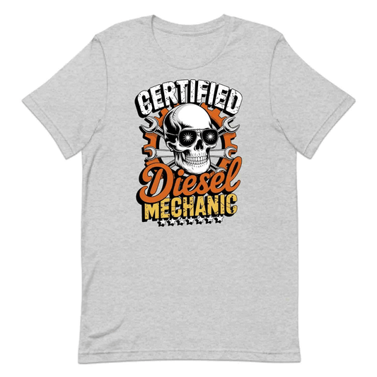 Certified Diesel Mechanic – Skull & Wrench Gearhead T-Shirt, Sweatshirt & Hoodie | PRODUCT CODE: CNBWEJKRB