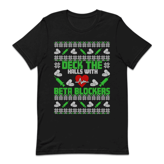 Deck the Halls with Beta Blockers Christmas Medical Xmas | PRODUCT CODE: DKCHLABTKSC