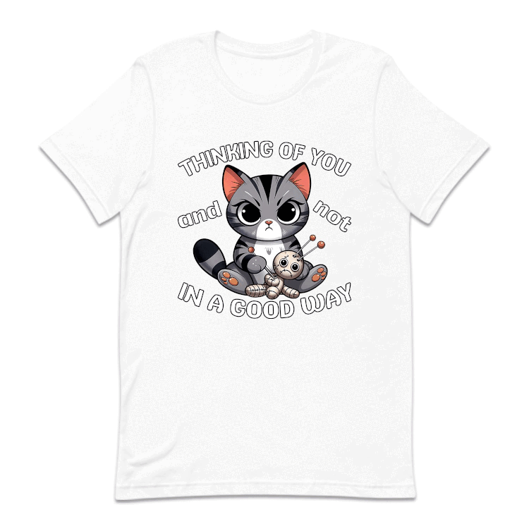 Humorous Cat with Toy Thinking of You and Not in a Good Way | PRODUCT CODE: HMRCTWYOHK