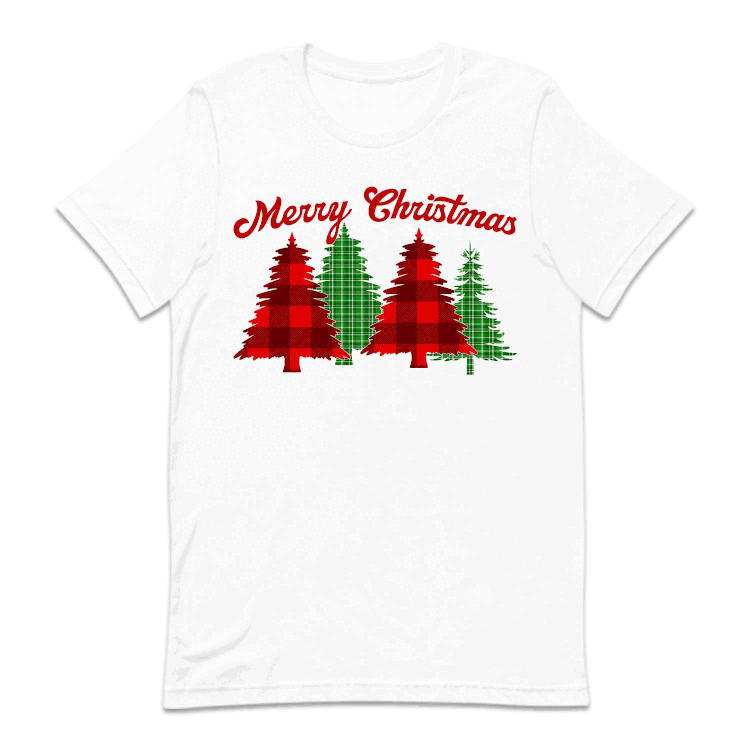 Merry Christmas Buffalo Plaid Trees Festive Xmas | PRODUCT CODE: MRYCHBFLOTRE