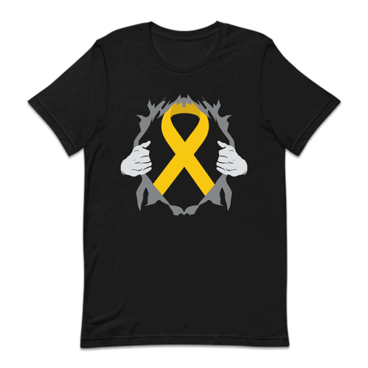 Childhood Cancer Awareness Gold Ribbon Ripped Pediatric Cancer Support | PRODUCT CODE: NSPTWGLDCH