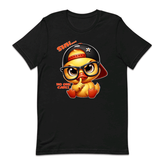 Cartoon Duckling Shh No One Cares Funny Duck Quote | PRODUCT CODE: CRTNDCKLNG