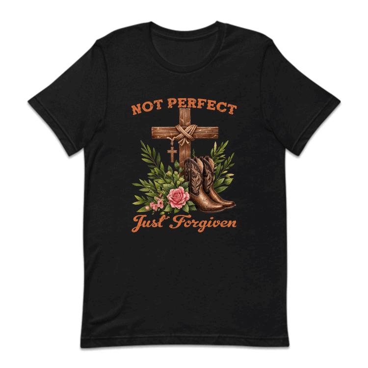 Not Perfect Just Forgiven Wooden Cross & Cowboy Boots | PRODUCT CODE: CHRWDNORS