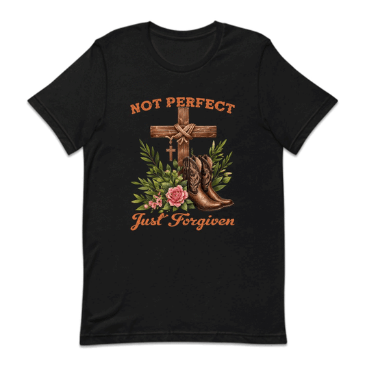 Not Perfect Just Forgiven Wooden Cross & Cowboy Boots | PRODUCT CODE: CHRWDNORS