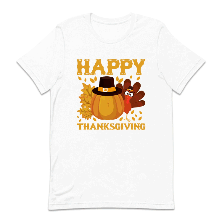 Happy Thanksgiving Pilgrim Pumpkin and Turkey Autumn Holiday | PRODUCT CODE: HPYTHNKPUK
