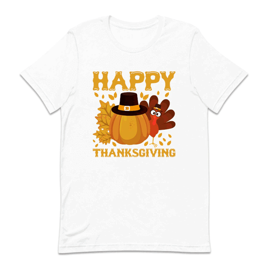 Happy Thanksgiving Pilgrim Pumpkin and Turkey Autumn Holiday | PRODUCT CODE: HPYTHNKPUK