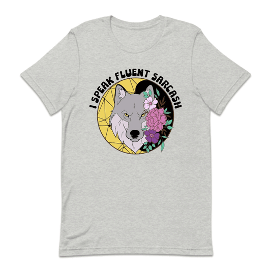 I Speak Fluent Sarcasm Floral Wolf Funny Sassy Quote | PRODUCT CODE: ISKFLUTSCM