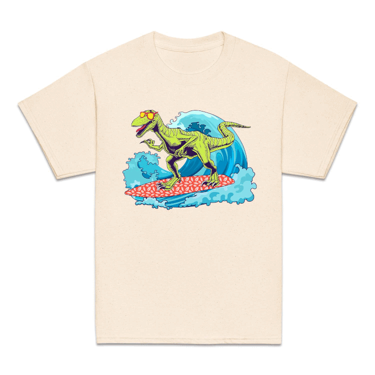 Dinosaur Surfing Beach Waves Summer Vacation | PRODUCT CODE: BECHWDINS