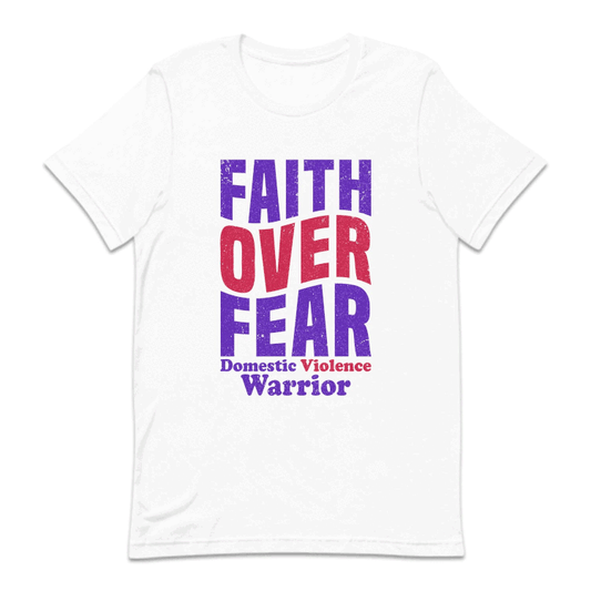 Domestic Violence Warrior Purple Ribbon Faith Over Fear | PRODUCT CODE: FTHAIVORFAWD