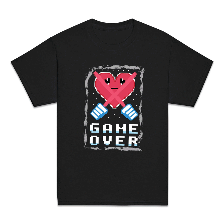 Retro Pixel Heart Game Over Arcade Style | PRODUCT CODE: PLXEHRTGMO