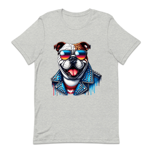 Bulldog Dog With Sunglasses Spiked Studded Jacket | PRODUCT CODE: BLUGDOKNP