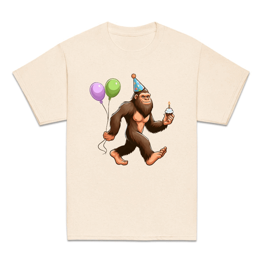 Bigfoot Birthday Bigfoot Holding Ballon & Cupcake | PRODUCT CODE: BGFTSQLOC